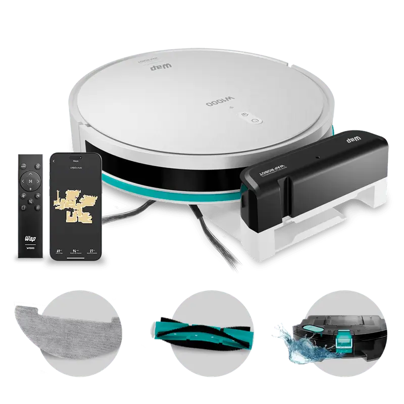 Imagem do Robô Aspirador pó, Wap modelo W1000 com mapeamento a laser.