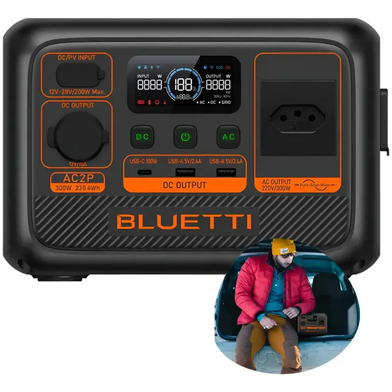 Estação de energia portátil BLUETTI AC2P | Melhores Estações de Energia Solar Portáteis.